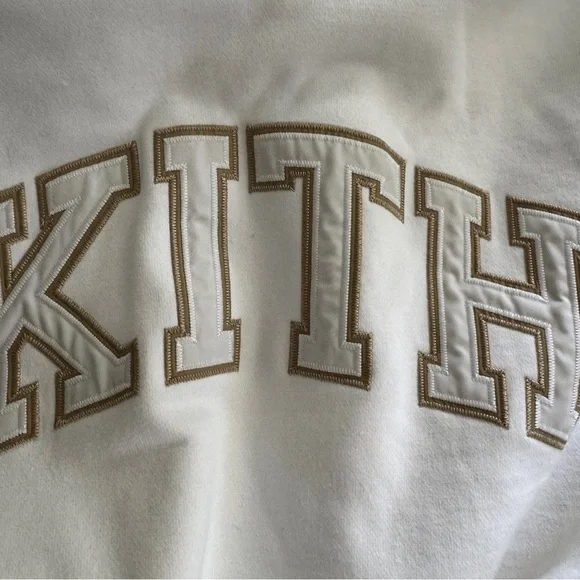 Kith Unisex Hoodie Colorblock College Sweatshirt in White, Gray, Tan - Picture 4 of 13